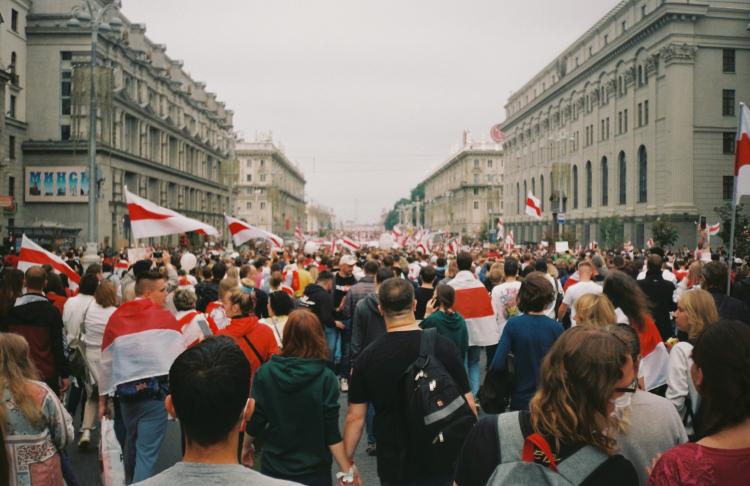 People protesting in Belarus